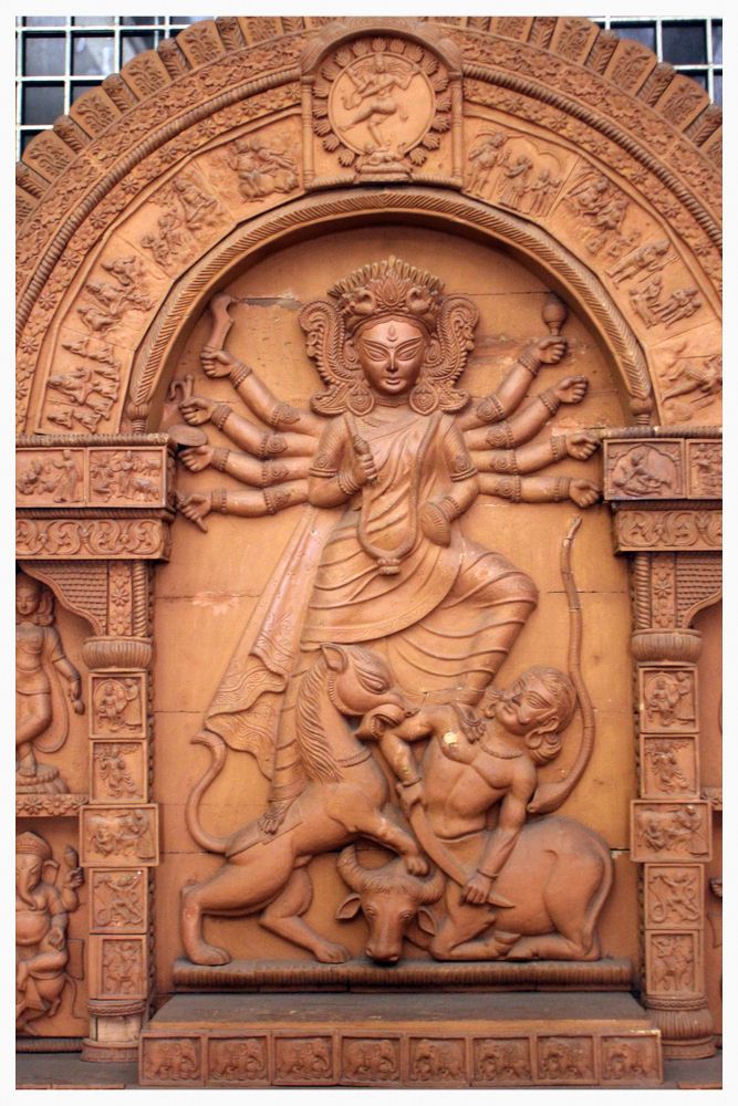 DURGA MAHISHAMARDINI BAS-RELIEF SCULPTURE